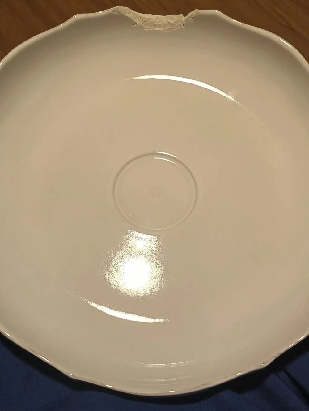 White Scalloped Ceramic Serving Bowl